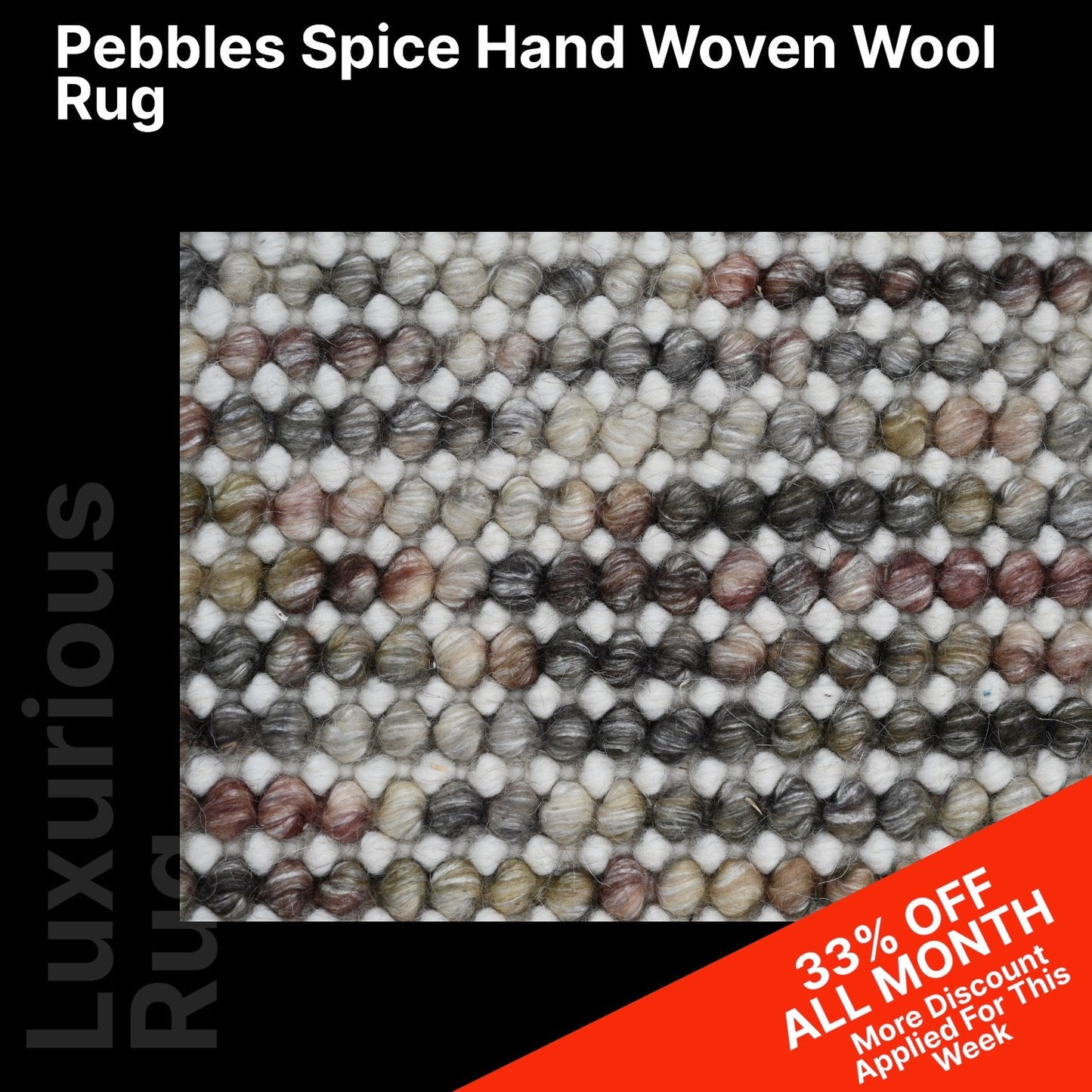 Pebbles Cherry Spice Hand Woven Multi Wool Rug