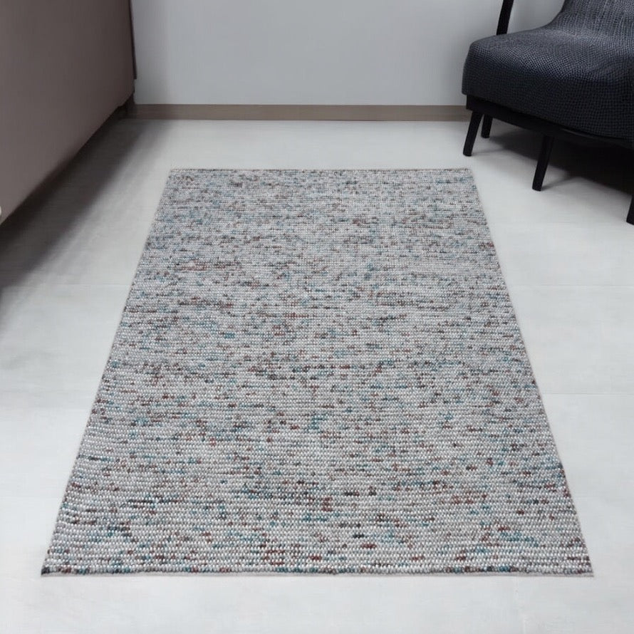 Pebbles Cherry Oasis Hand-Woven wool Multi Rug