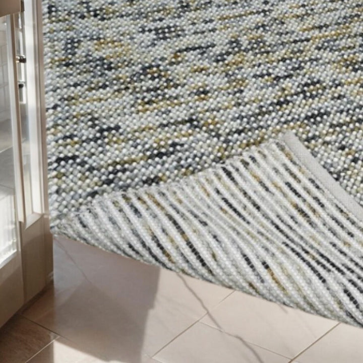 Pebbles Mineral Grey Yellow Colour Hand-Woven wool Rug