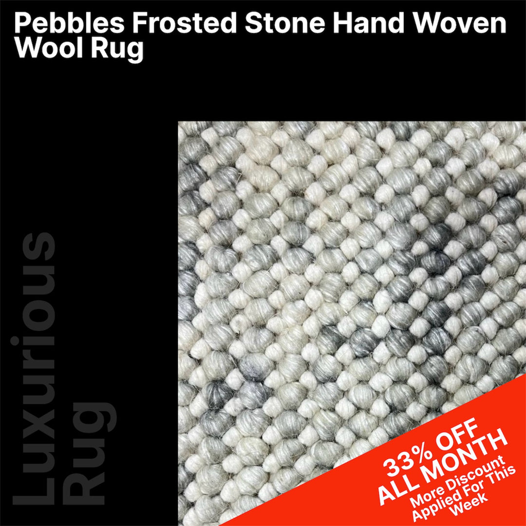 Pebbles Frosted Stone Hand Woven Wool Rug