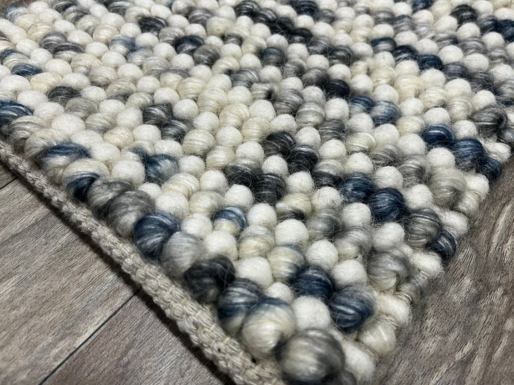 Pebbles Ocean Stone Weave Multi Colour Hand Woven Wool Rug