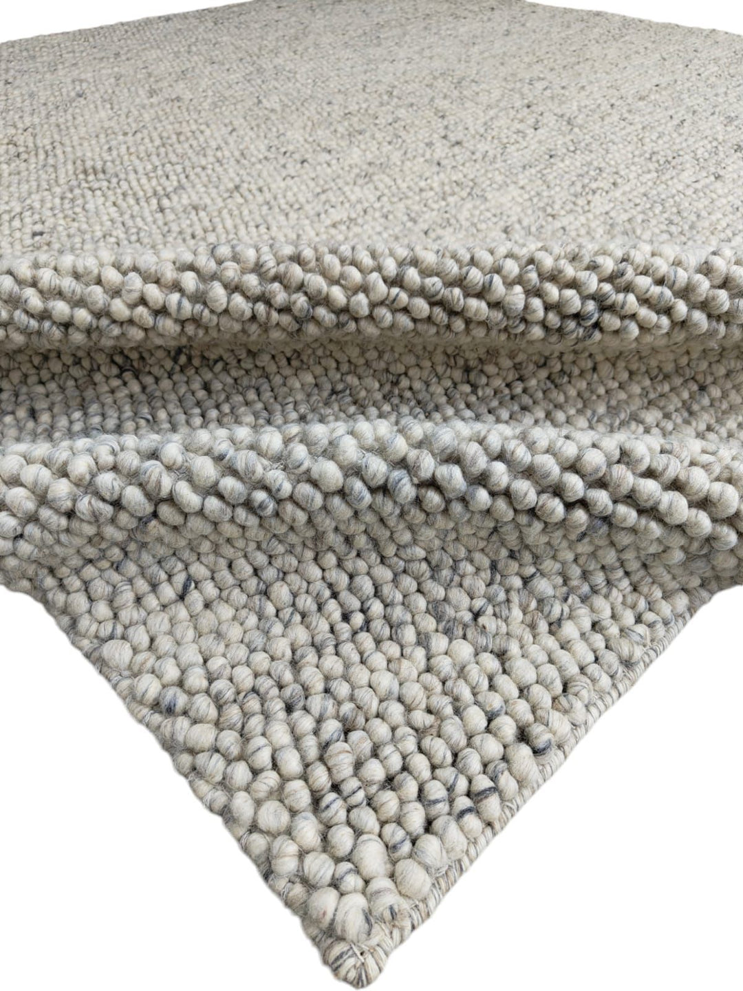 Pebbles Stony Path Hand Woven Wool and Cotton Blend Rug