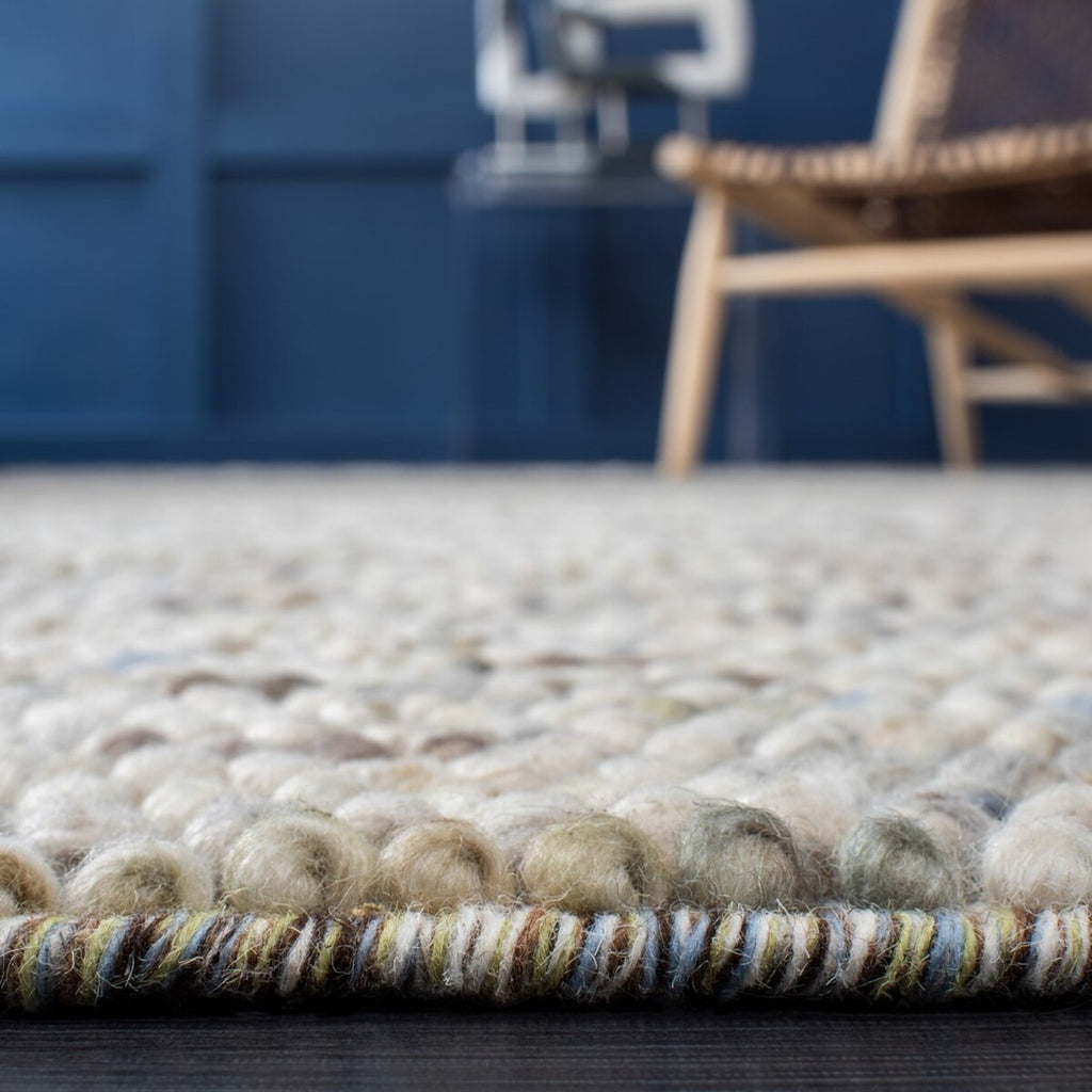 Pebbles Hand Woven Wool Ivory Multi color Rug