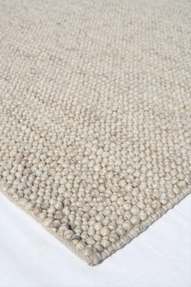 Pebbles Cherry Linen Hand Woven Wool Rug