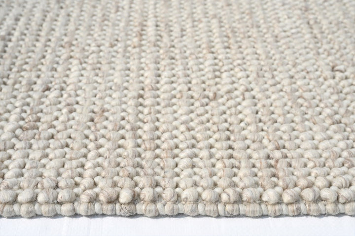 Pebbles Cherry Linen Hand Woven Wool Rug