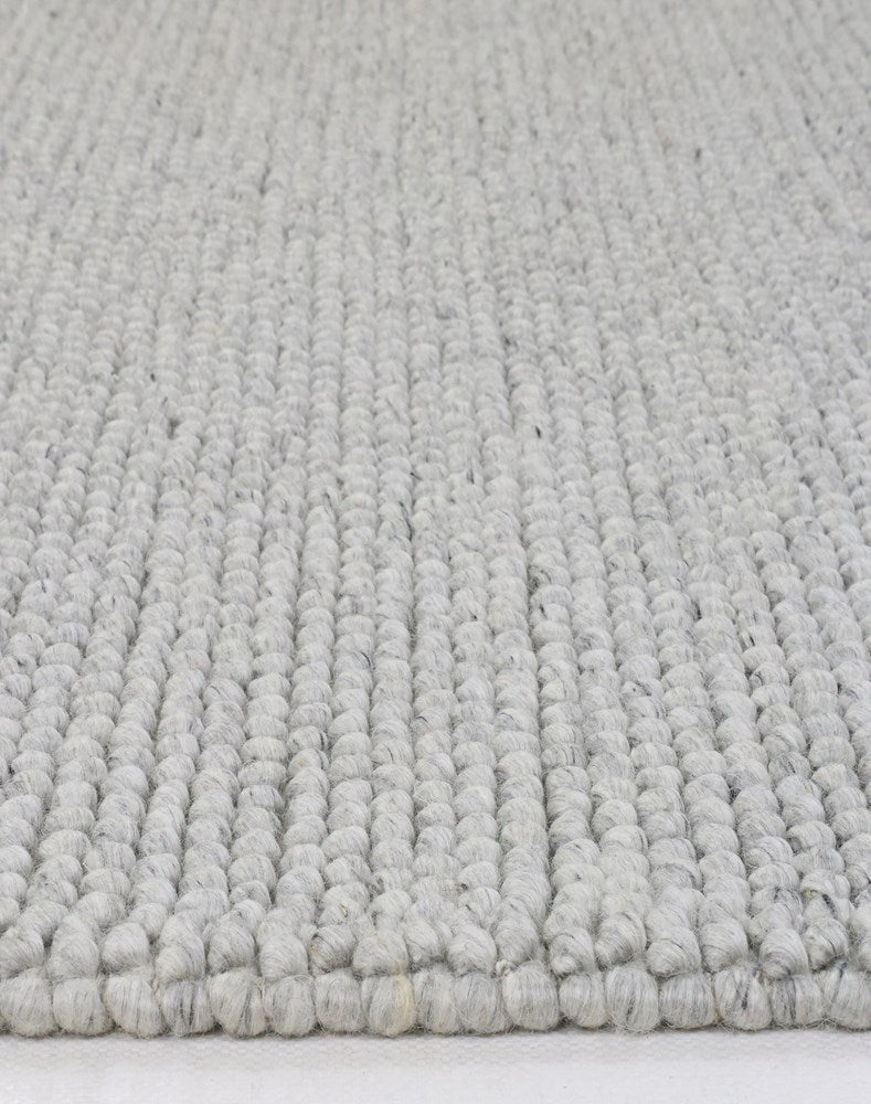 Nirvana Silver Hand Woven Wool and Cotton Blend Rug