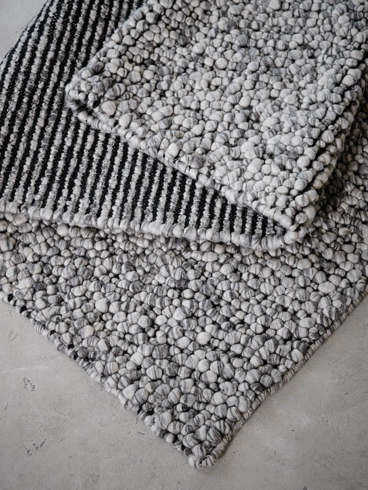 Fish Eye - Black White Pure Wool with Minimal Shedding for a Timeless Touch