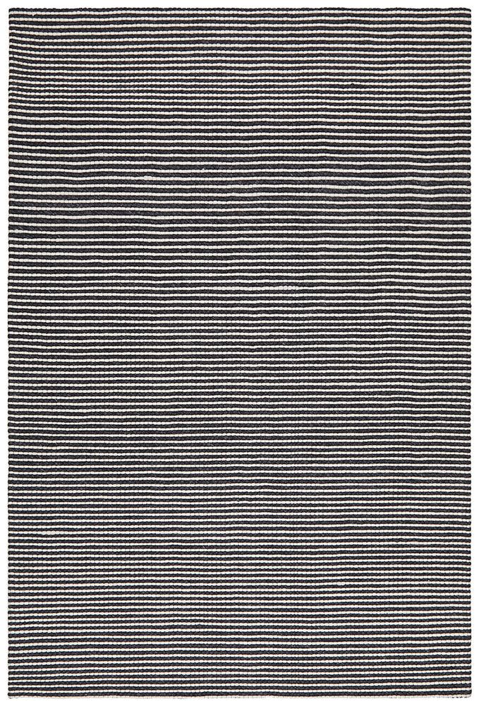 Studio Oskar Felted Wool Striped Rug Black White