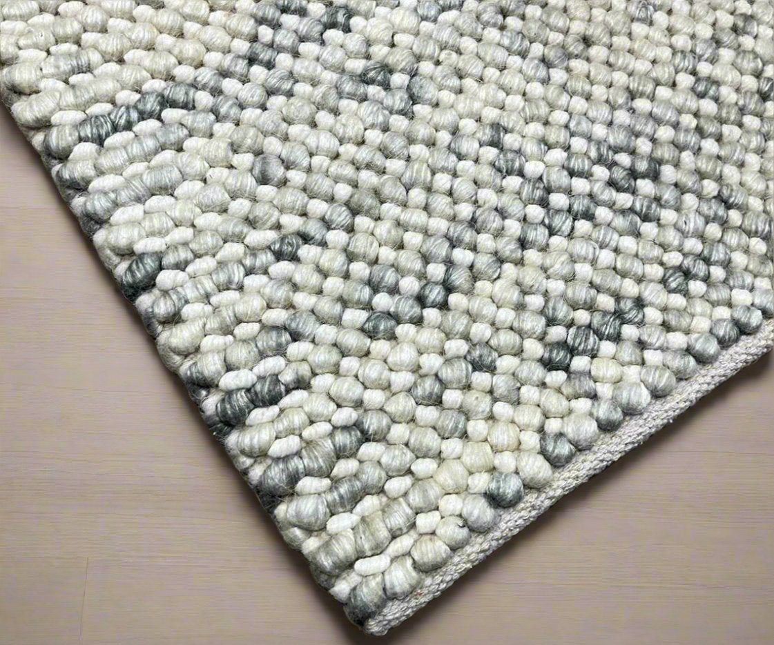 Pebbles Cherry Frosted Stone Hand Woven Wool Rug