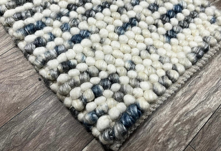 Pebbles Ocean Stone Weave Multi Colour Hand Woven Wool Rug