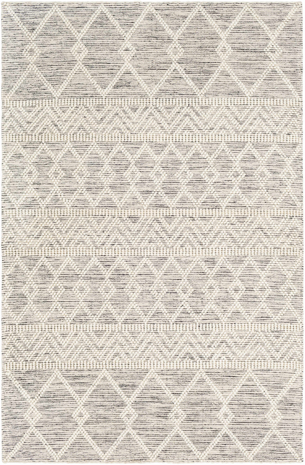 Loop D Grey and Ivory 100% Wool Rug