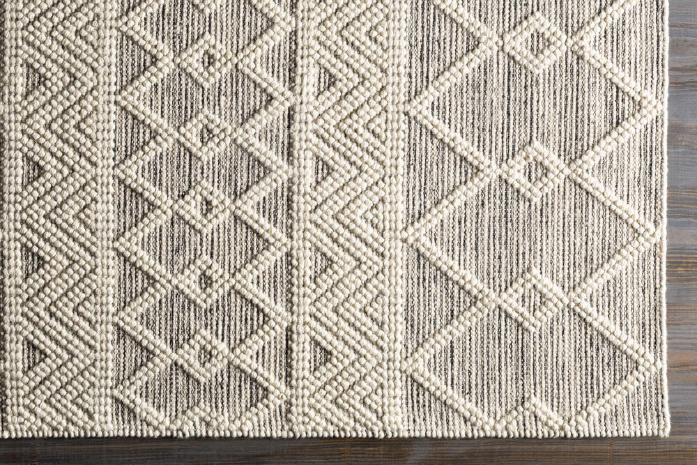 Loop D Grey and Ivory 100% Wool Rug