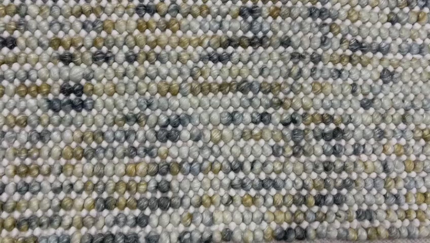 Pebbles Mineral Grey Yellow Colour Hand-Woven wool Rug