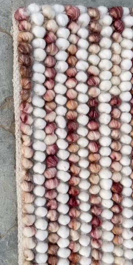 Pebbles Blush Hand Woven Wool Rug