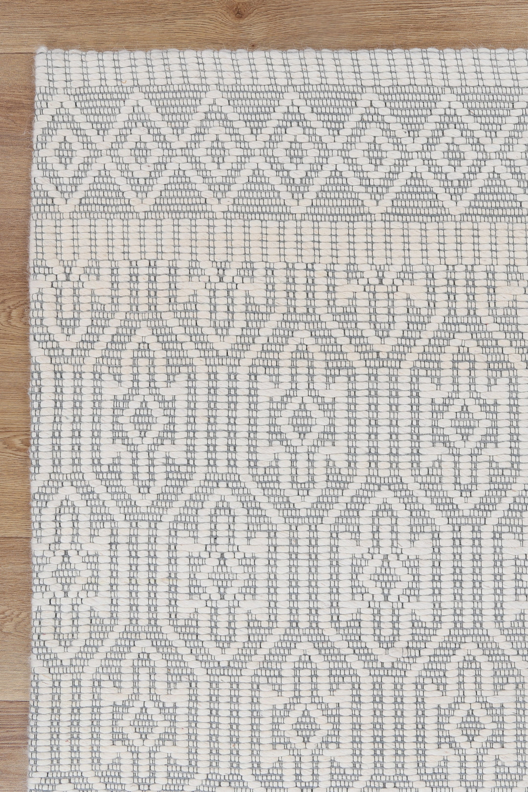 Copacabana Geometric Light Grey Wool Rug