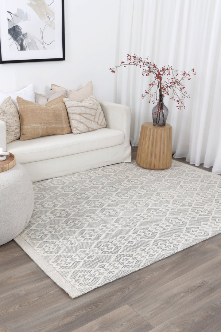 Copacabana Diamond Grey Wool Rug