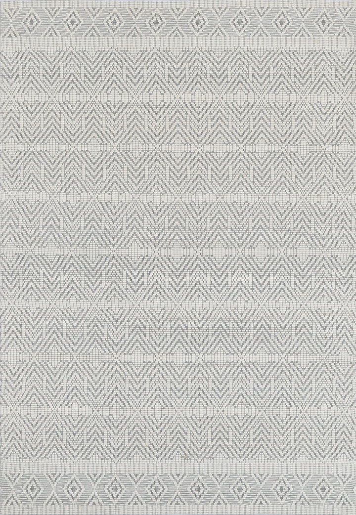 Copacabana Chevron Light Grey Wool Rug