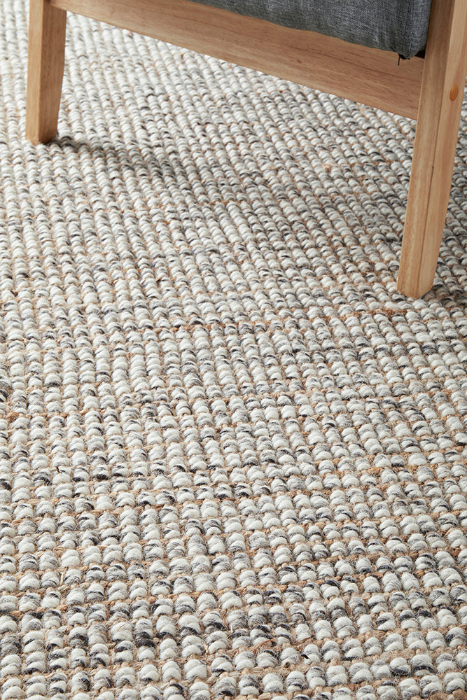 Arabella Grey  70% Wool 30% Jute Floor Rug