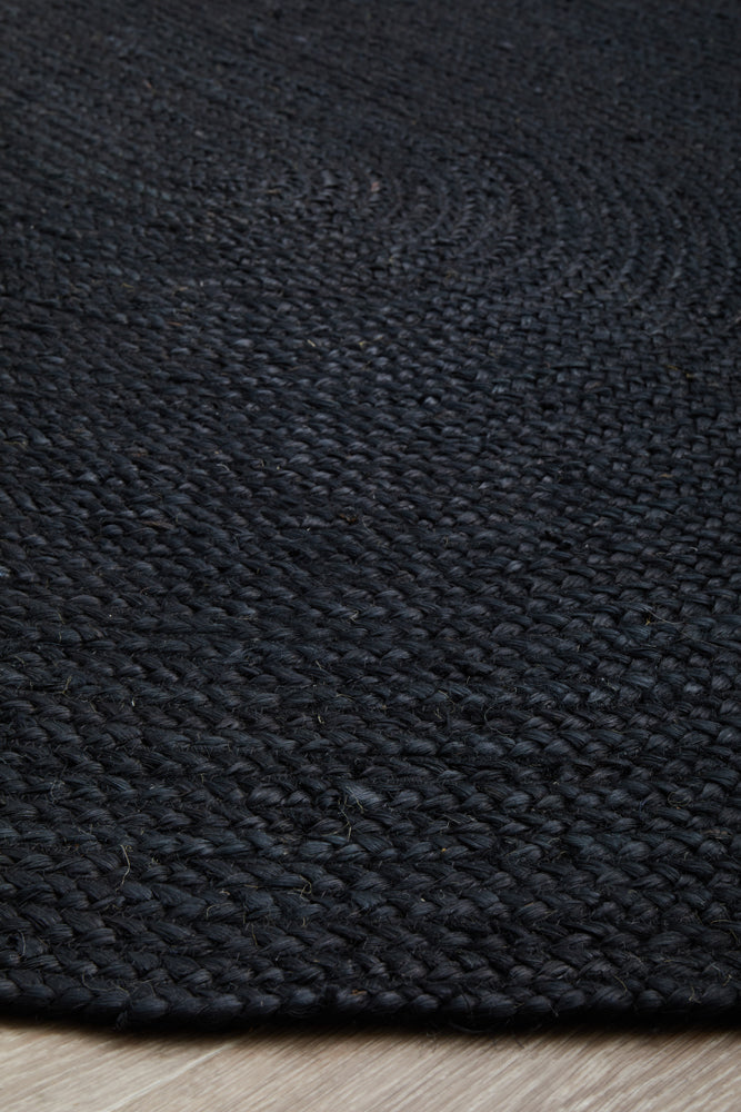 Bondi Black Oval Rug