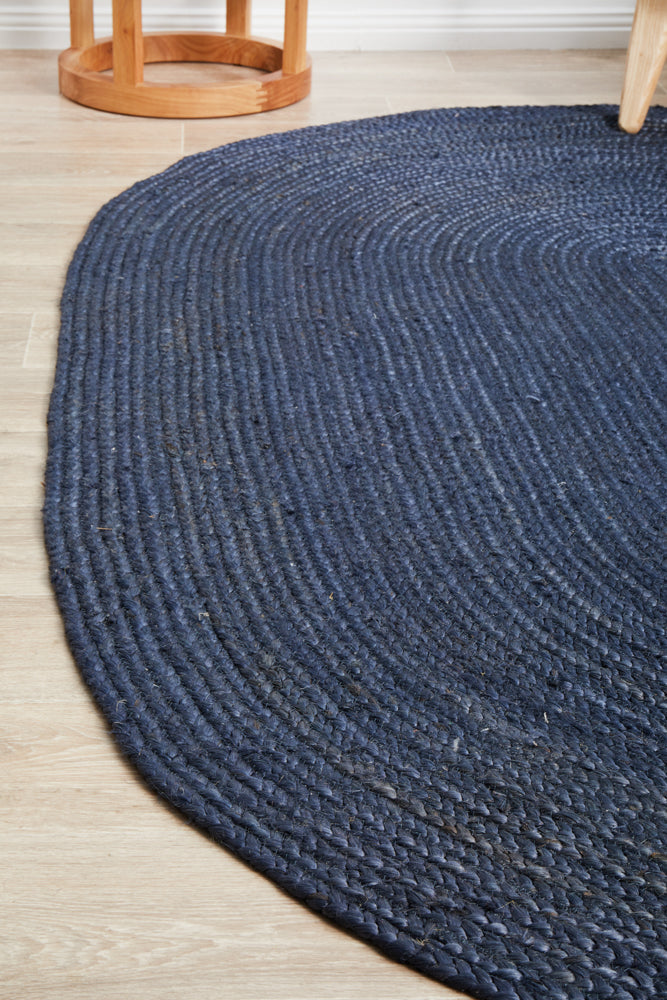 Bondi Navy Oval Rug