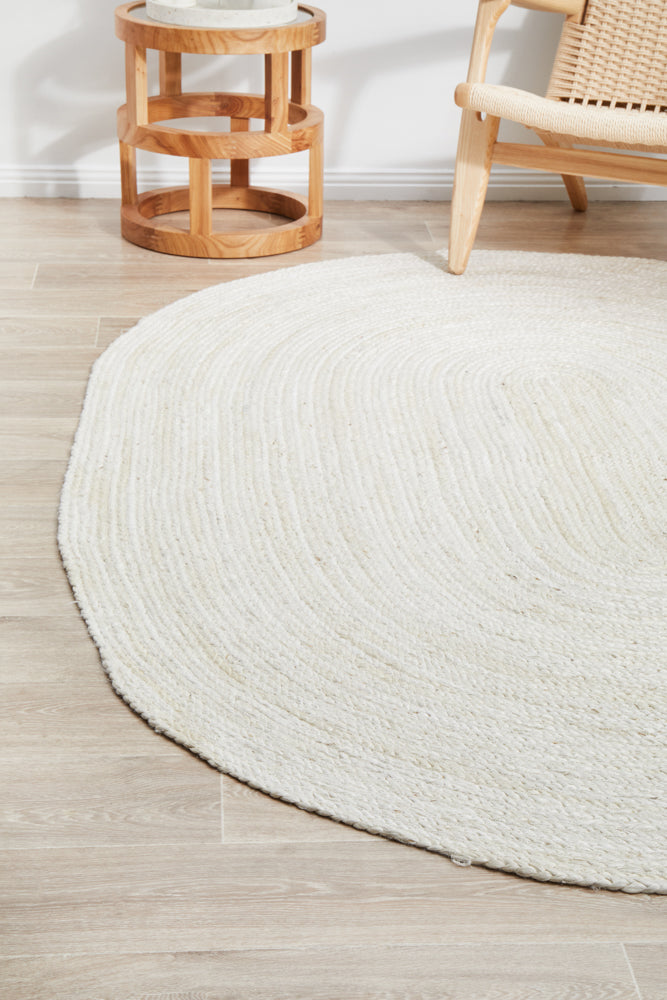 Bondi White Oval Rug