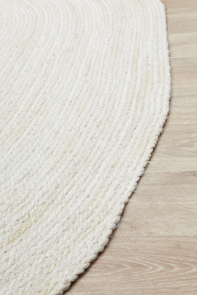 Bondi White Oval Rug