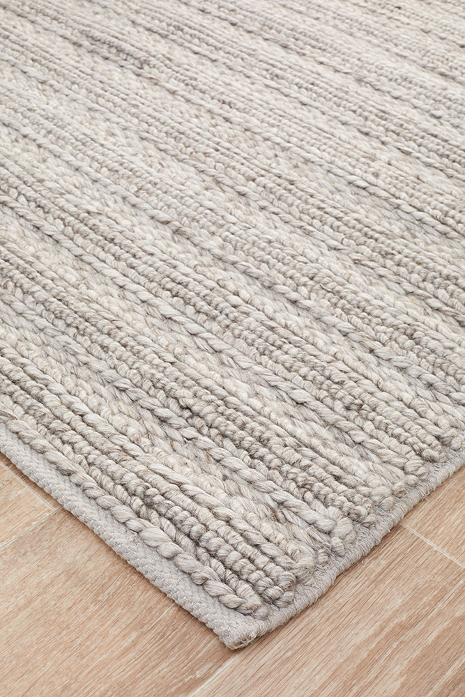 Harvest 801 Silver Textured Hand Woven Rug