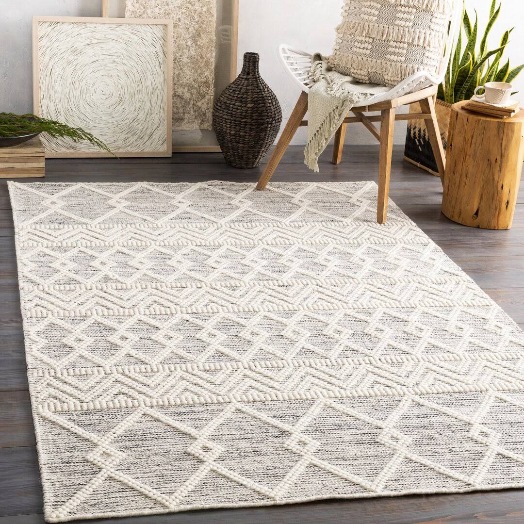 Loop D Grey and Ivory 100% Wool Rug